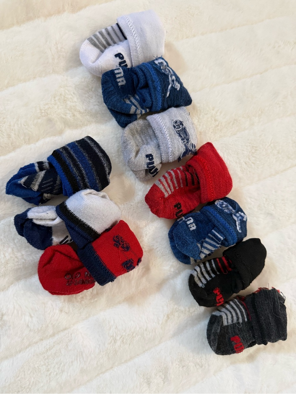 Puma Kids Low-Cut Sock Pack – Navy, Red, Gray, Black, White